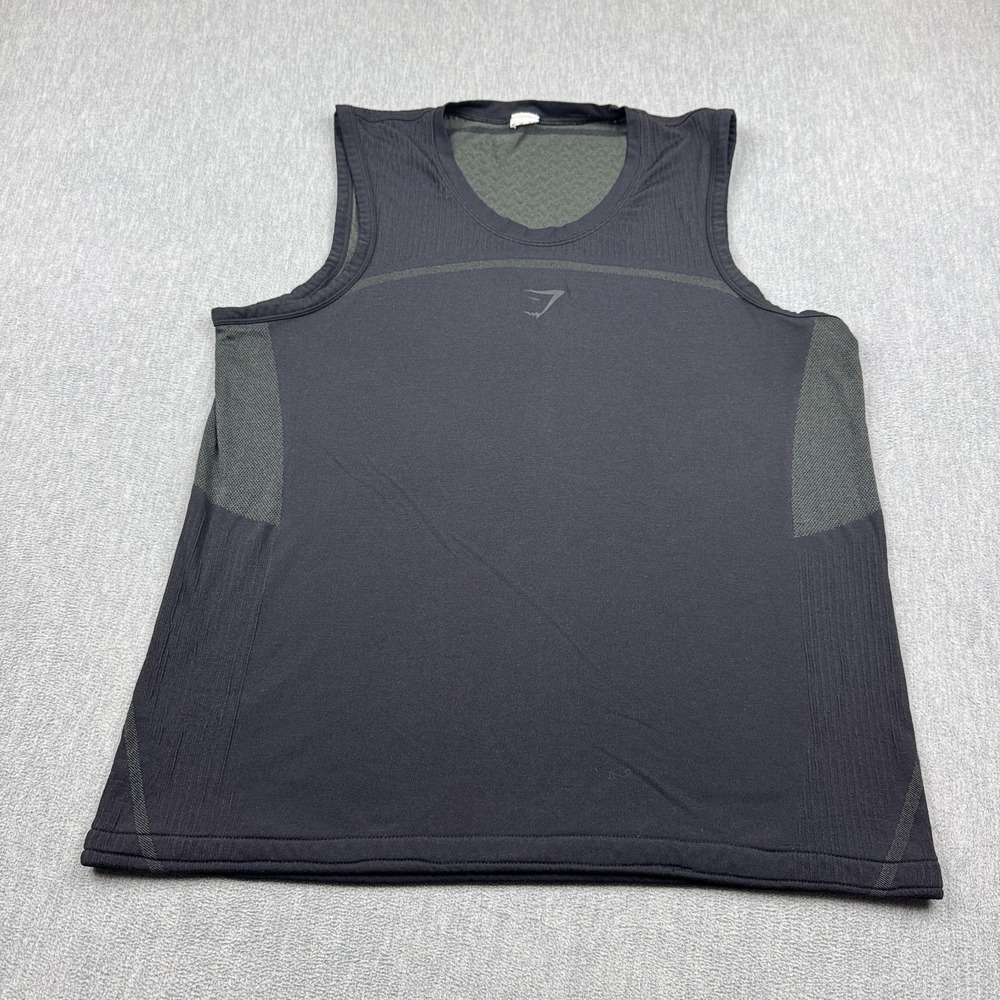 Gymshark 315 Seamless Tank Top Mens Black 2XL Gym Running Workout Sleeveless